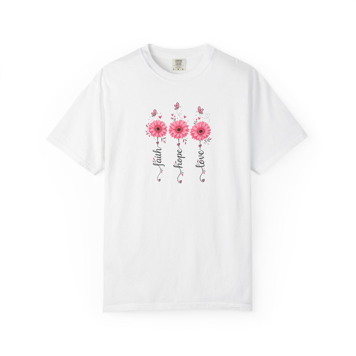 Three Pink Daisies Women's Garment-Dyed T-Shirt | Relaxed Unisex Cotton Tee