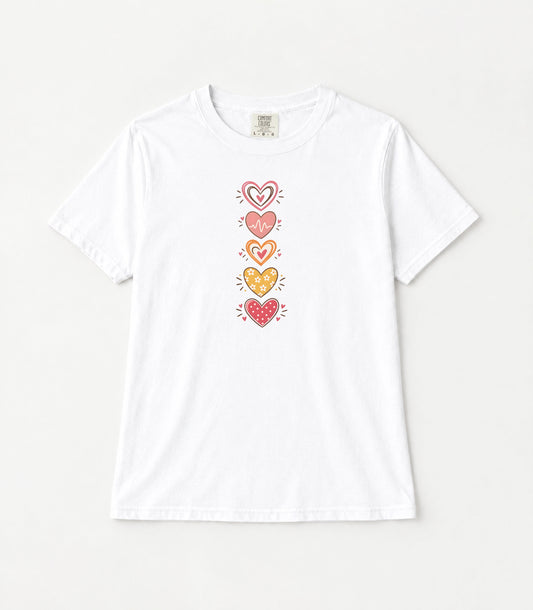Sunny Hearts Women's Garment-Dyed T-Shirt | Relaxed Unisex Cotton Tee