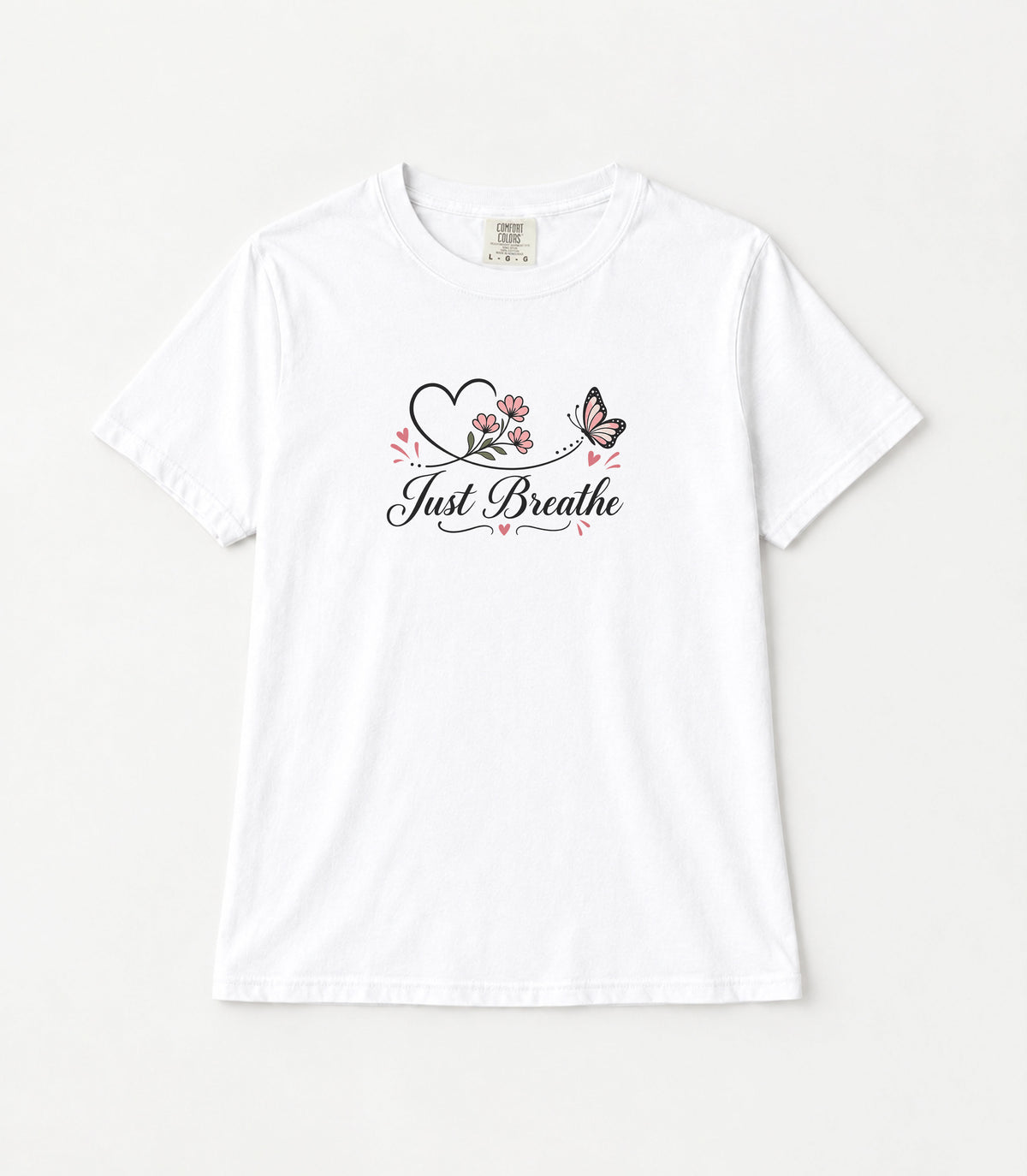 Just Breathe Butterfly Women's Garment-Dyed T-Shirt | Relaxed Unisex Cotton Tee
