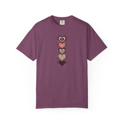 Vintage Hearts Women's Garment-Dyed T-Shirt | Relaxed Unisex Cotton Tee