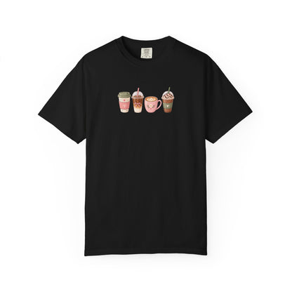 Cafe Drinks Women's Garment-Dyed T-Shirt | Relaxed Unisex Cotton Tee