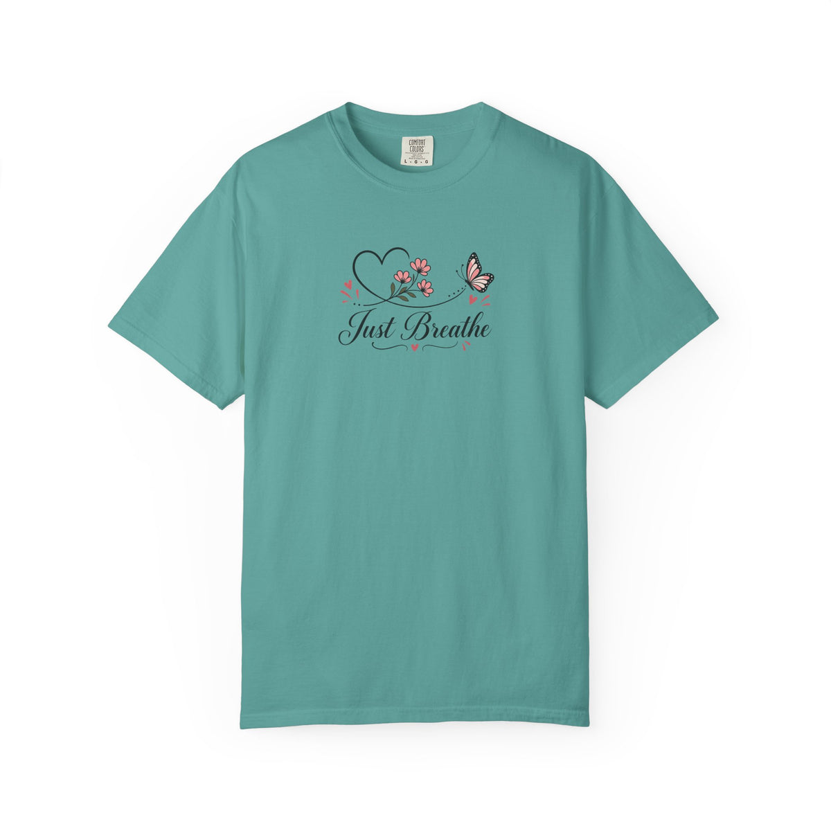 Just Breathe Butterfly Women's Garment-Dyed T-Shirt | Relaxed Unisex Cotton Tee