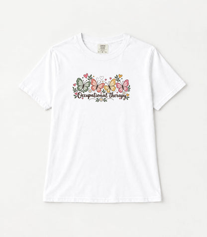 Four Butterflies Women's Garment-Dyed T-Shirt | Relaxed Unisex Cotton Tee