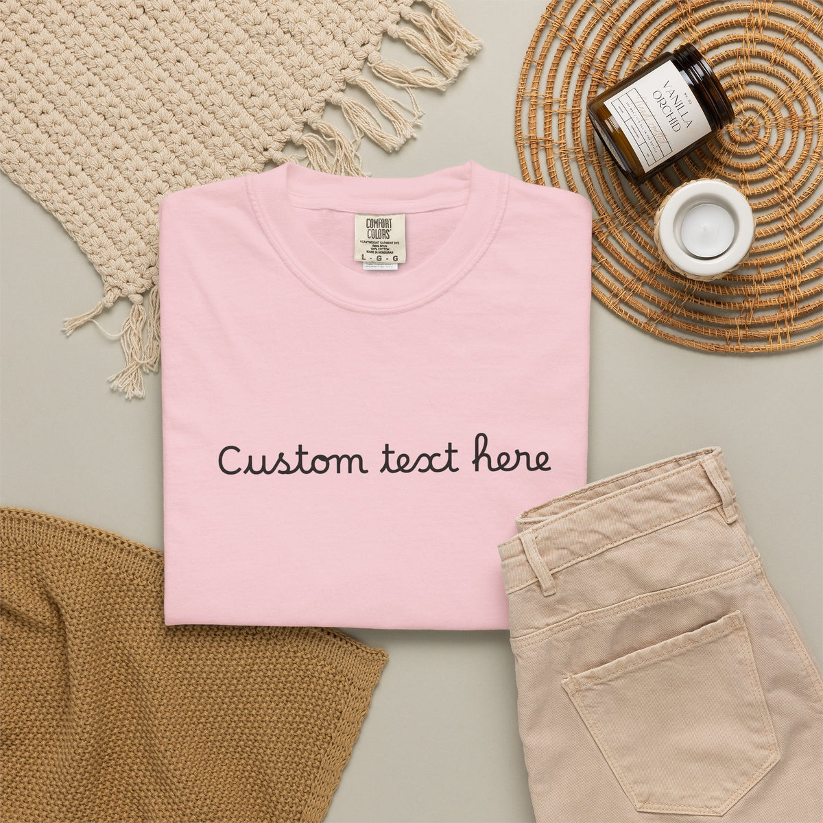 Personalized Custom Text Unisex Garment-Dyed T-Shirt