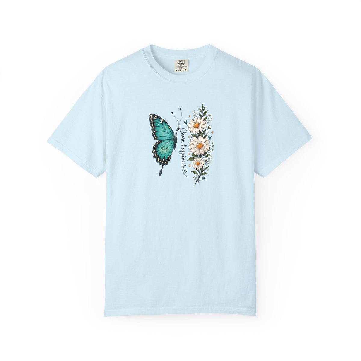 Butterfly & Daisies Women's Garment-Dyed T-Shirt | Relaxed Unisex Cotton Tee