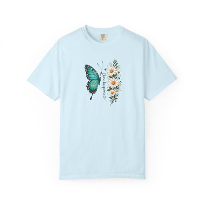 Butterfly & Daisies Women's Garment-Dyed T-Shirt | Relaxed Unisex Cotton Tee