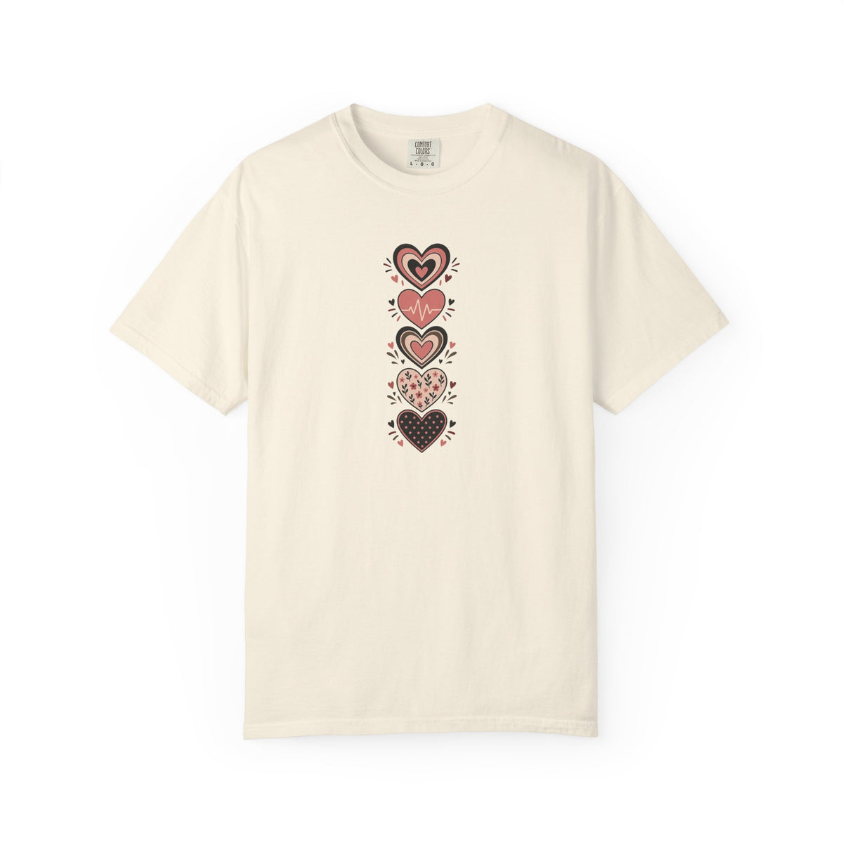 Vintage Hearts Women's Garment-Dyed T-Shirt | Relaxed Unisex Cotton Tee