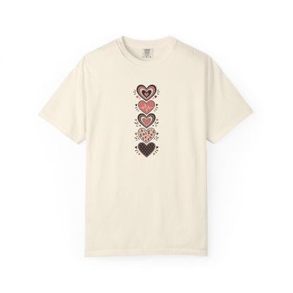 Vintage Hearts Women's Garment-Dyed T-Shirt | Relaxed Unisex Cotton Tee