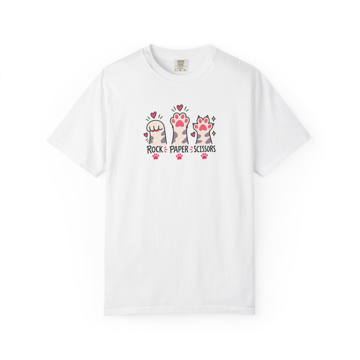 Rock Paper Scissors Cat Paws Women's Garment-Dyed T-Shirt | Relaxed Unisex Cotton Tee
