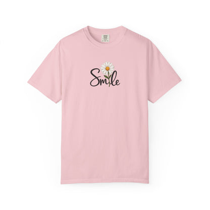 Smile Daisy Women's Garment-Dyed T-Shirt | Relaxed Unisex Cotton Tee