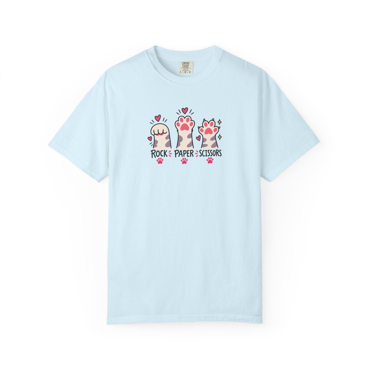 Rock Paper Scissors Cat Paws Women's Garment-Dyed T-Shirt | Relaxed Unisex Cotton Tee