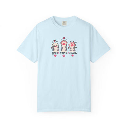 Rock Paper Scissors Cat Paws Women's Garment-Dyed T-Shirt | Relaxed Unisex Cotton Tee