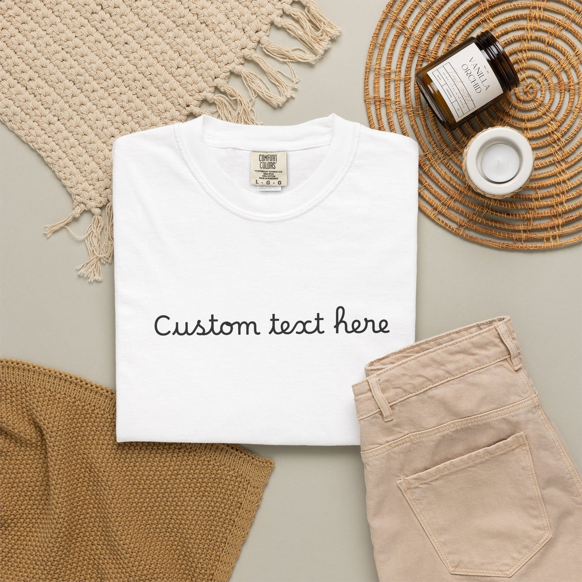 Personalized Custom Text Unisex Garment-Dyed T-Shirt