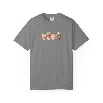 Cafe Drinks Women's Garment-Dyed T-Shirt | Relaxed Unisex Cotton Tee