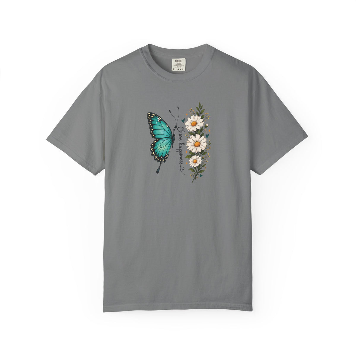 Butterfly & Daisies Women's Garment-Dyed T-Shirt | Relaxed Unisex Cotton Tee
