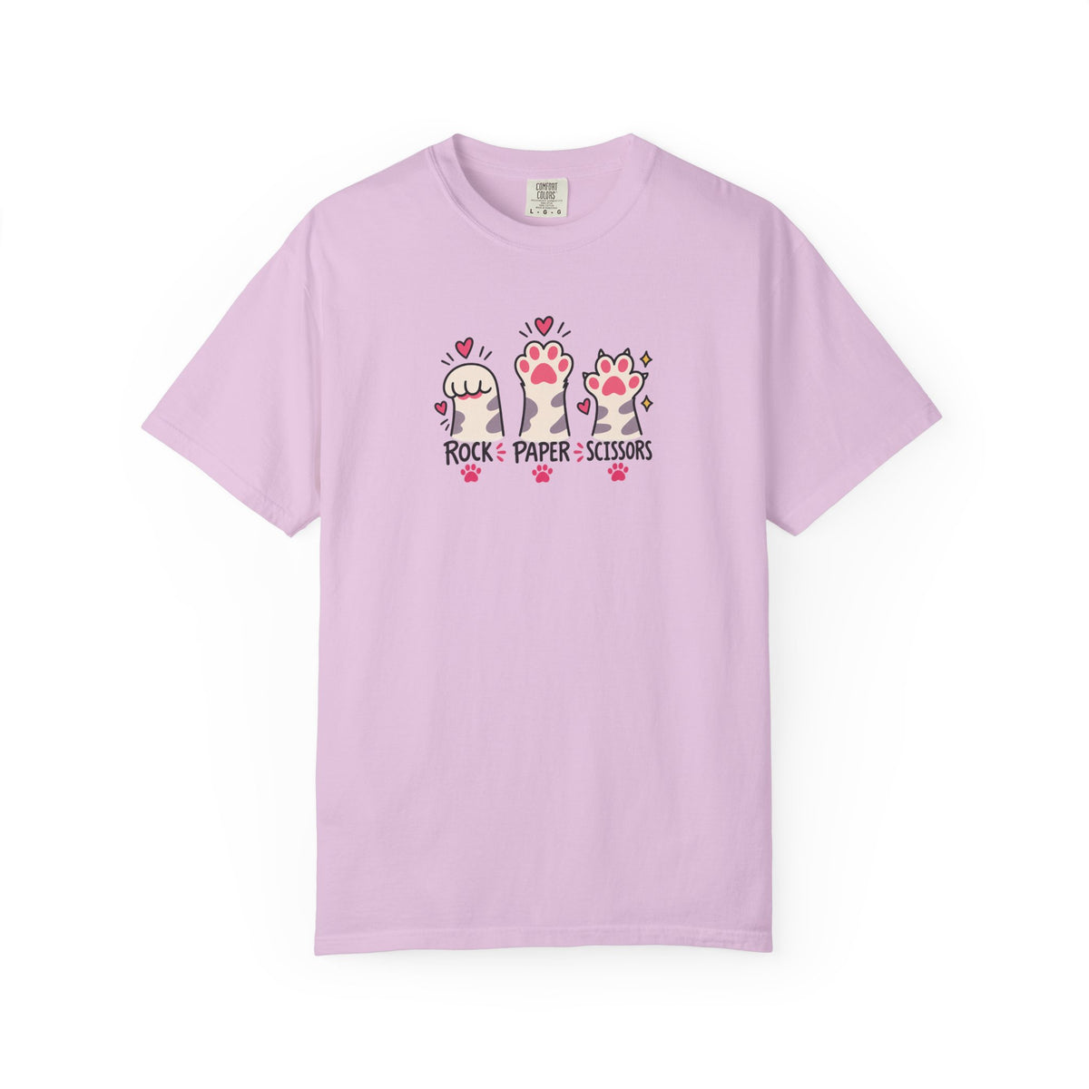 Rock Paper Scissors Cat Paws Women's Garment-Dyed T-Shirt | Relaxed Unisex Cotton Tee
