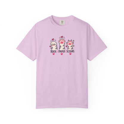 Rock Paper Scissors Cat Paws Women's Garment-Dyed T-Shirt | Relaxed Unisex Cotton Tee