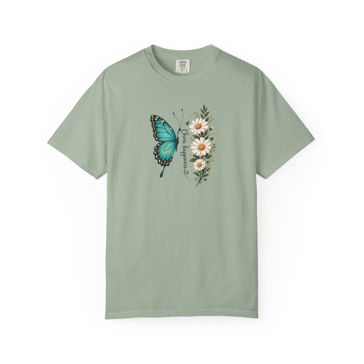 Butterfly & Daisies Women's Garment-Dyed T-Shirt | Relaxed Unisex Cotton Tee