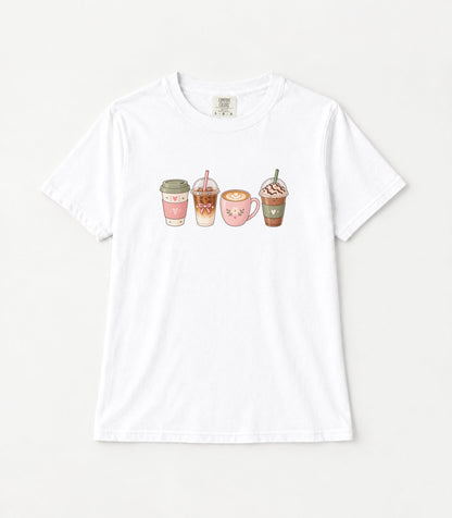 Cafe Drinks Women's Garment-Dyed T-Shirt | Relaxed Unisex Cotton Tee
