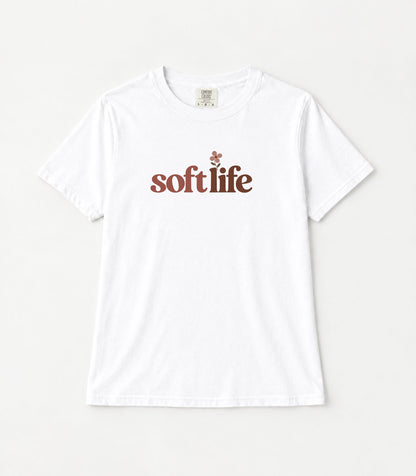 Soft Life Flower Women's Garment-Dyed T-Shirt | Relaxed Unisex Cotton Tee