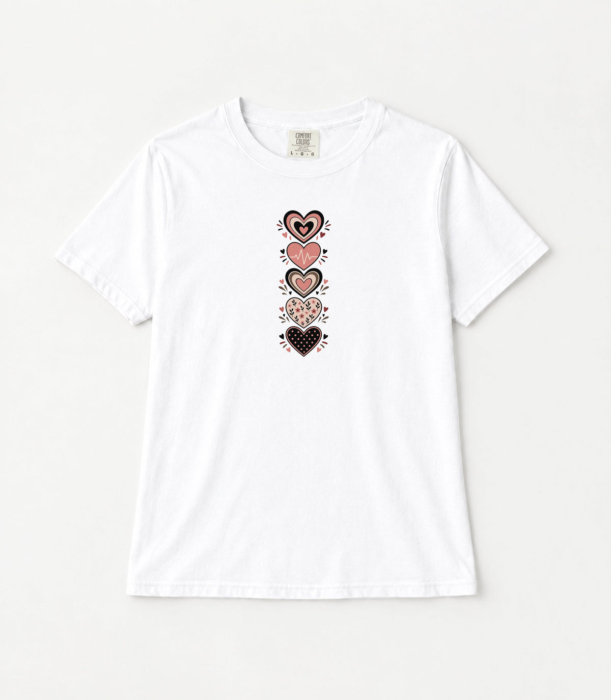 Vintage Hearts Women's Garment-Dyed T-Shirt | Relaxed Unisex Cotton Tee