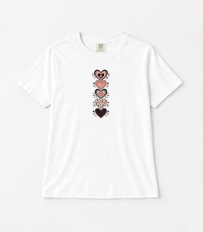 Vintage Hearts Women's Garment-Dyed T-Shirt | Relaxed Unisex Cotton Tee