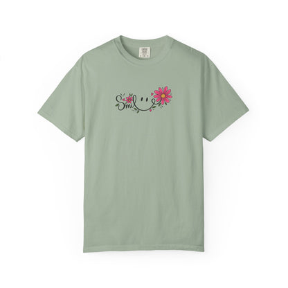 Smile Daisies Women's Garment-Dyed T-Shirt | Relaxed Unisex Cotton Tee