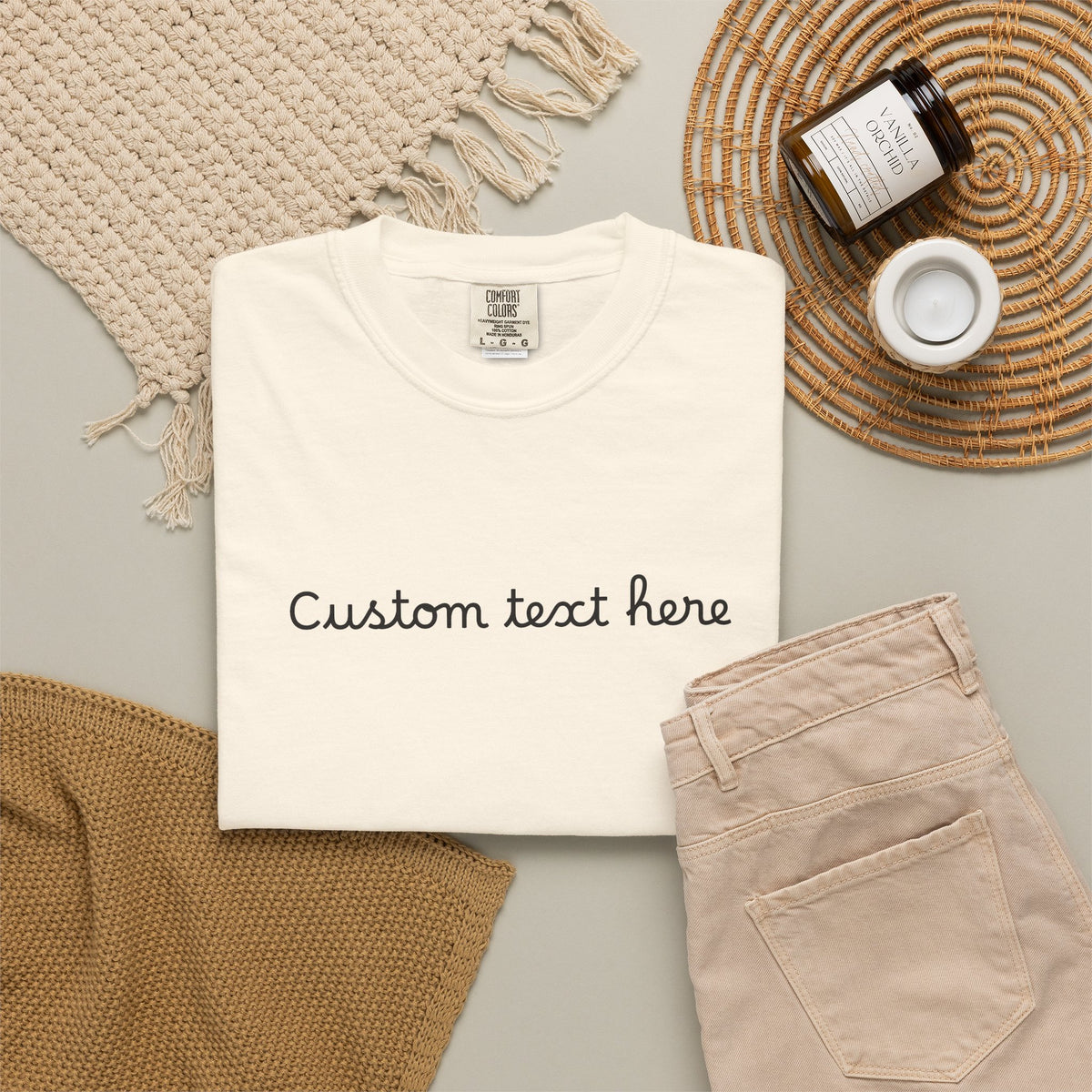 Personalized Custom Text Unisex Garment-Dyed T-Shirt