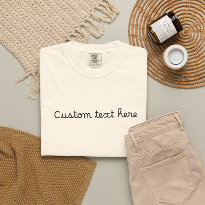 Personalized Custom Text Unisex Garment-Dyed T-Shirt