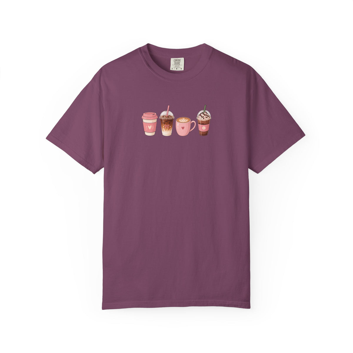 Four Cafe Drinks Women's Garment-Dyed T-Shirt | Relaxed Unisex Cotton Tee