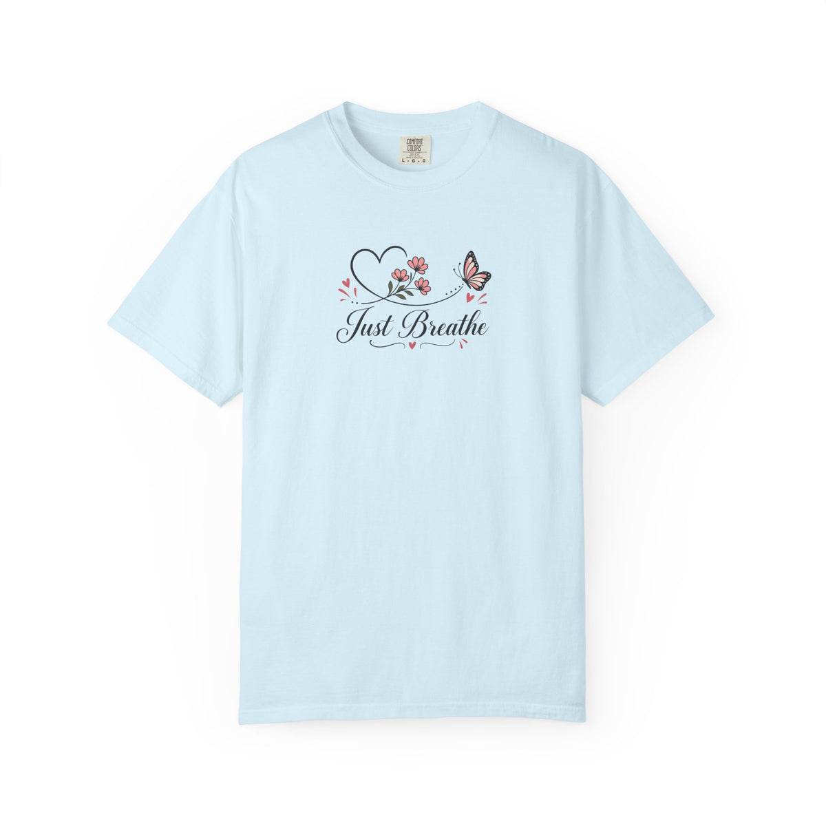Just Breathe Butterfly Women's Garment-Dyed T-Shirt | Relaxed Unisex Cotton Tee