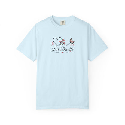 Just Breathe Butterfly Women's Garment-Dyed T-Shirt | Relaxed Unisex Cotton Tee