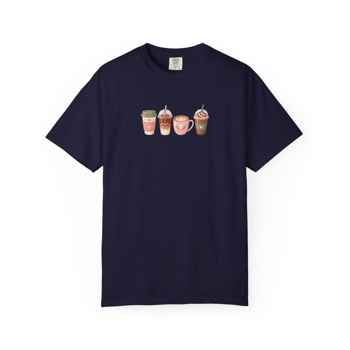 Cafe Drinks Women's Garment-Dyed T-Shirt | Relaxed Unisex Cotton Tee
