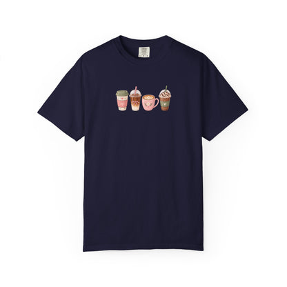 Cafe Drinks Women's Garment-Dyed T-Shirt | Relaxed Unisex Cotton Tee