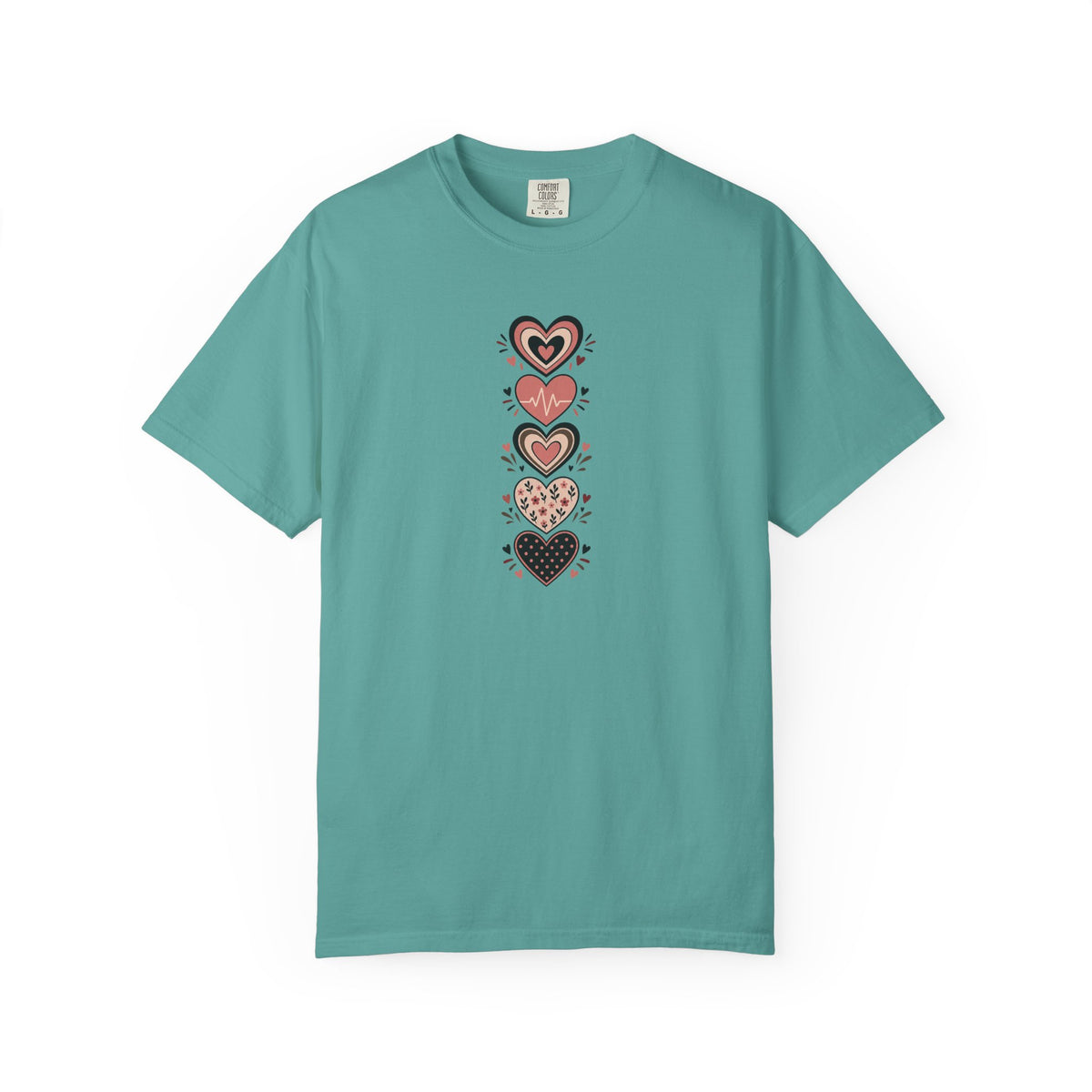 Vintage Hearts Women's Garment-Dyed T-Shirt | Relaxed Unisex Cotton Tee