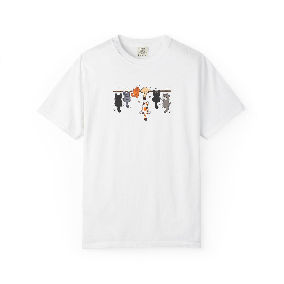 Six Hanging Cats Women's Garment-Dyed T-Shirt | Relaxed Unisex Cotton Tee