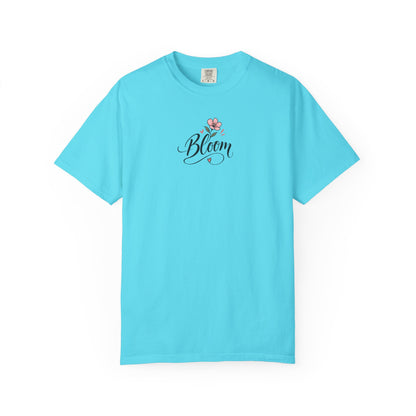 Bloom Pink Flower Women's Garment-Dyed T-Shirt | Relaxed Unisex Cotton Tee