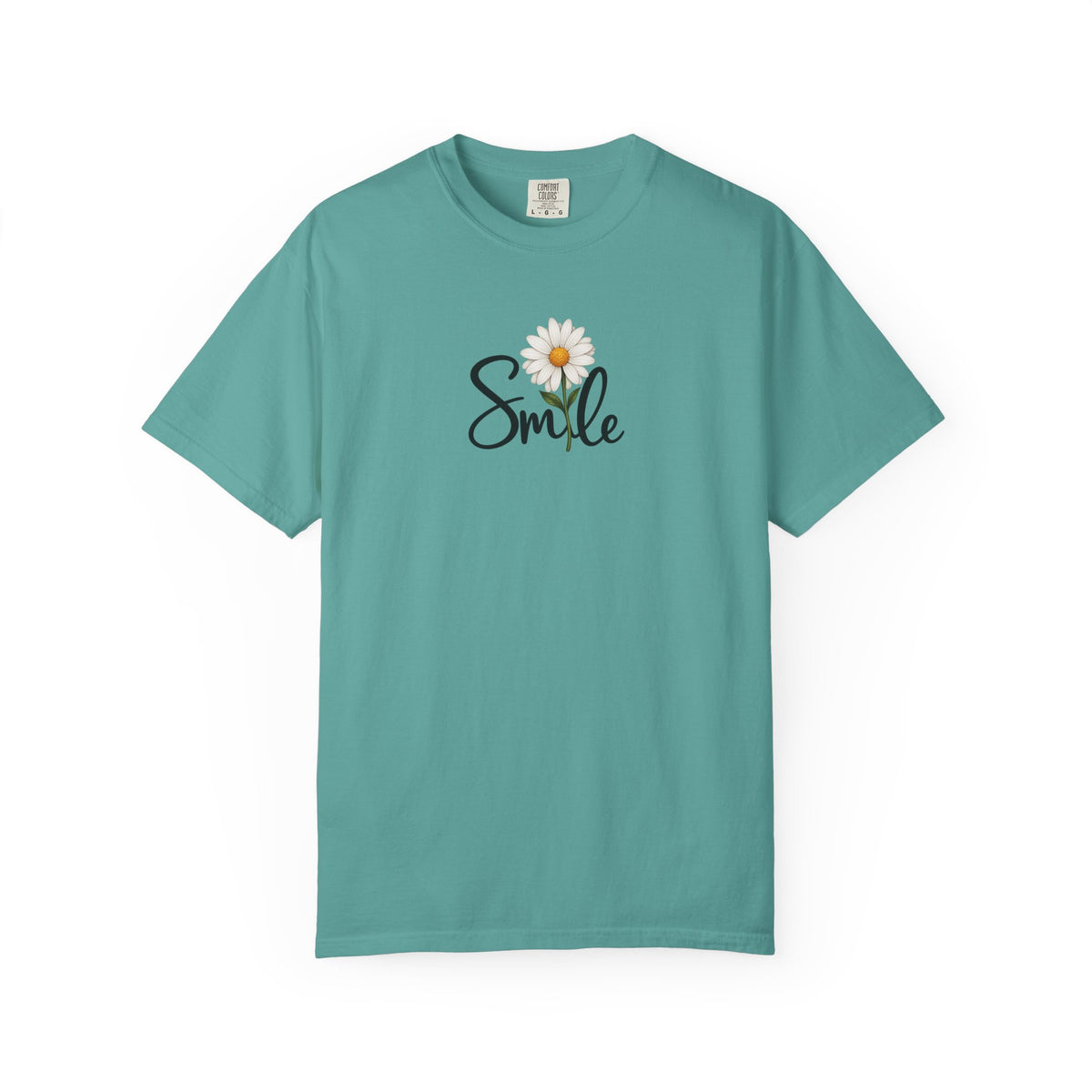 Smile Daisy Women's Garment-Dyed T-Shirt | Relaxed Unisex Cotton Tee