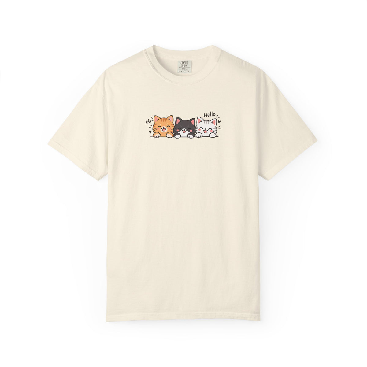 Three Smiling Kittens Women's Garment-Dyed T-Shirt | Relaxed Unisex Cotton Tee