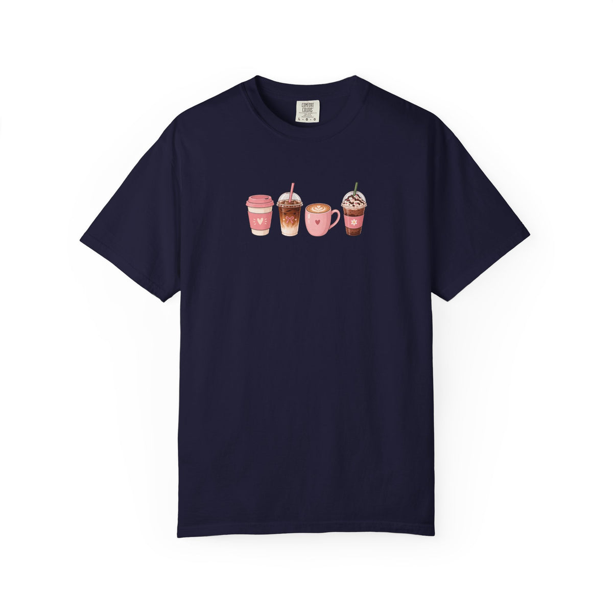 Four Cafe Drinks Women's Garment-Dyed T-Shirt | Relaxed Unisex Cotton Tee