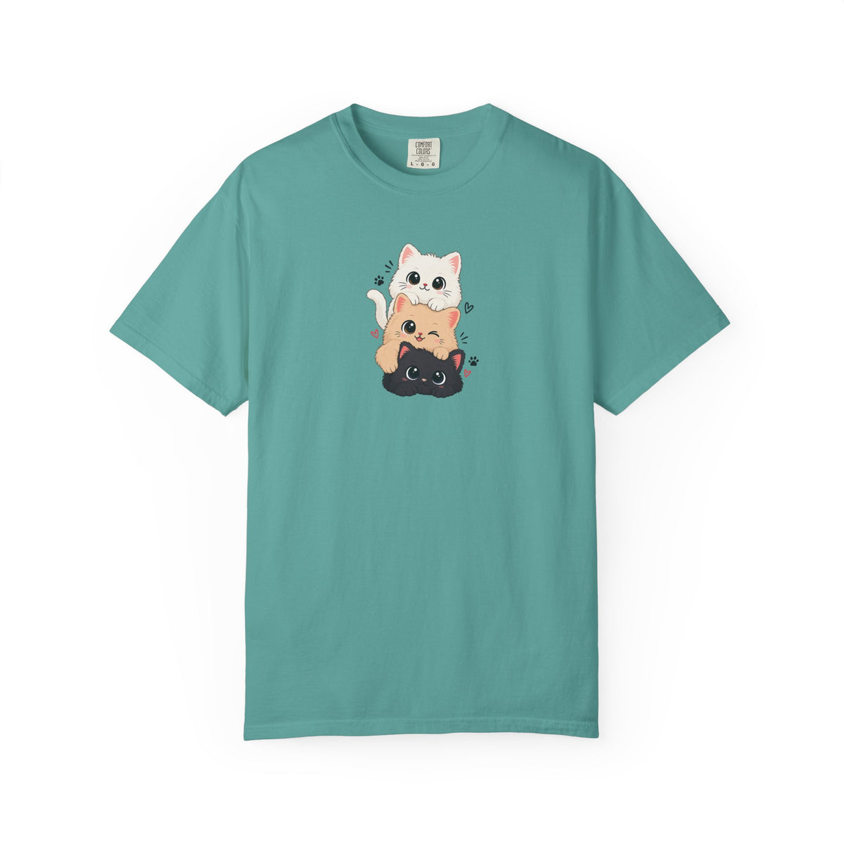 Stacked Three Kittens Women's Garment-Dyed T-Shirt | Relaxed Unisex Cotton Tee