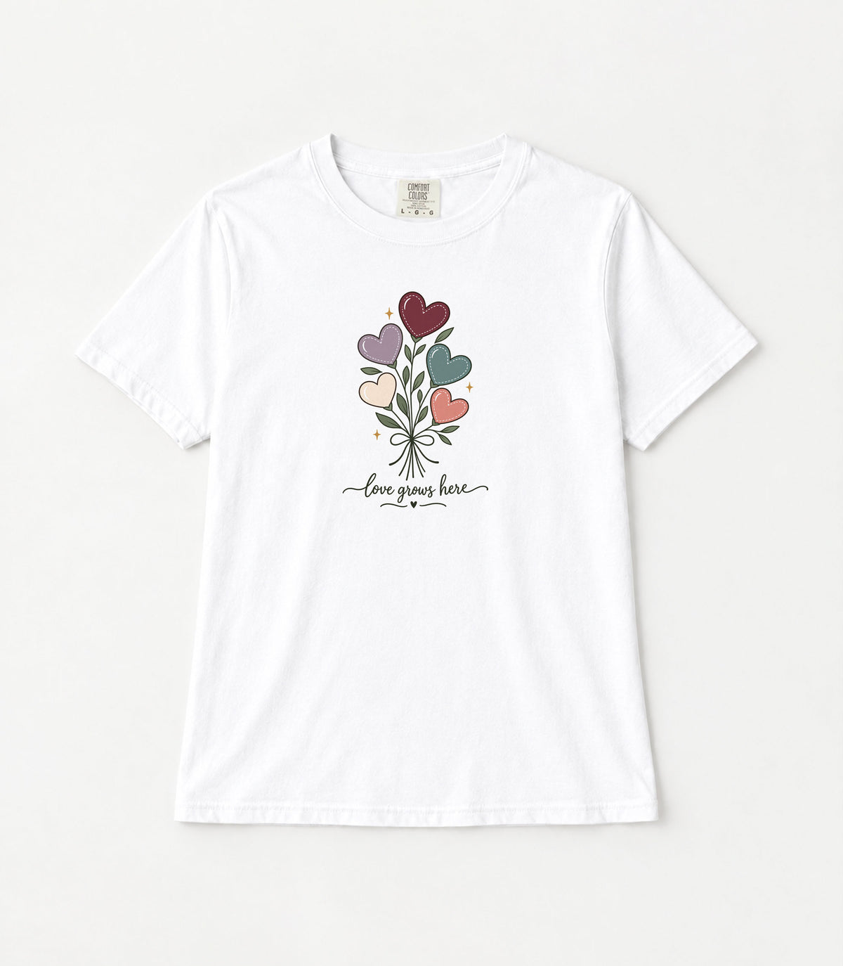 Love Grows Here Women's Garment-Dyed T-Shirt | Relaxed Unisex Cotton Tee