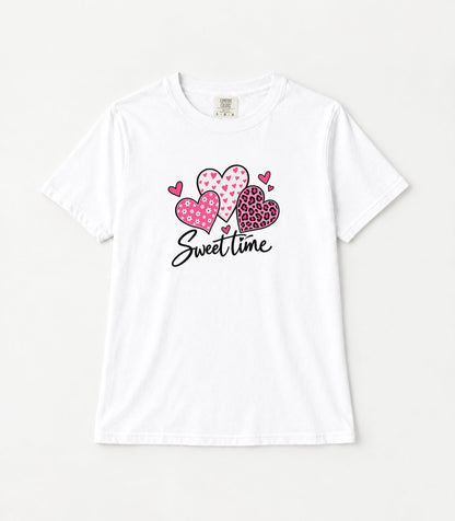 Sweet Time Hearts Women's Garment-Dyed T-Shirt | Relaxed Unisex Cotton Tee