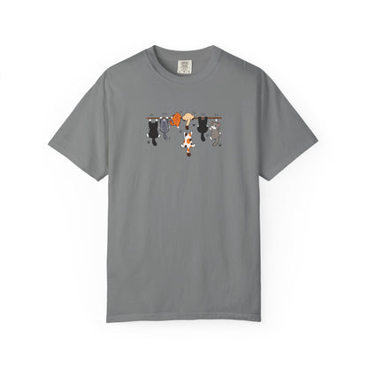 Six Hanging Cats Women's Garment-Dyed T-Shirt | Relaxed Unisex Cotton Tee