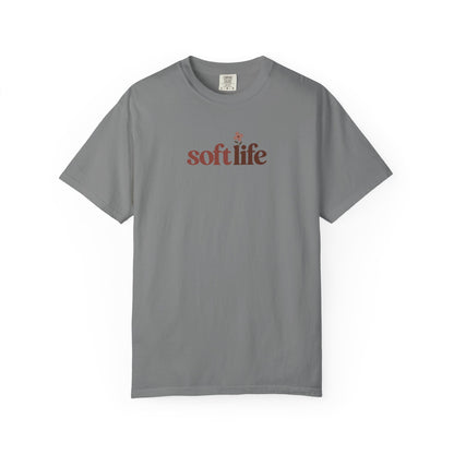 Soft Life Flower Women's Garment-Dyed T-Shirt | Relaxed Unisex Cotton Tee