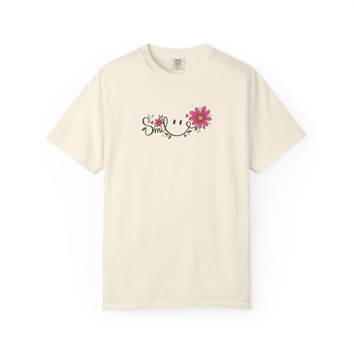 Smile Daisies Women's Garment-Dyed T-Shirt | Relaxed Unisex Cotton Tee