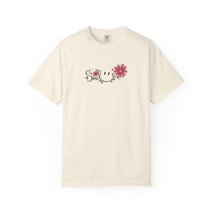 Smile Daisies Women's Garment-Dyed T-Shirt | Relaxed Unisex Cotton Tee