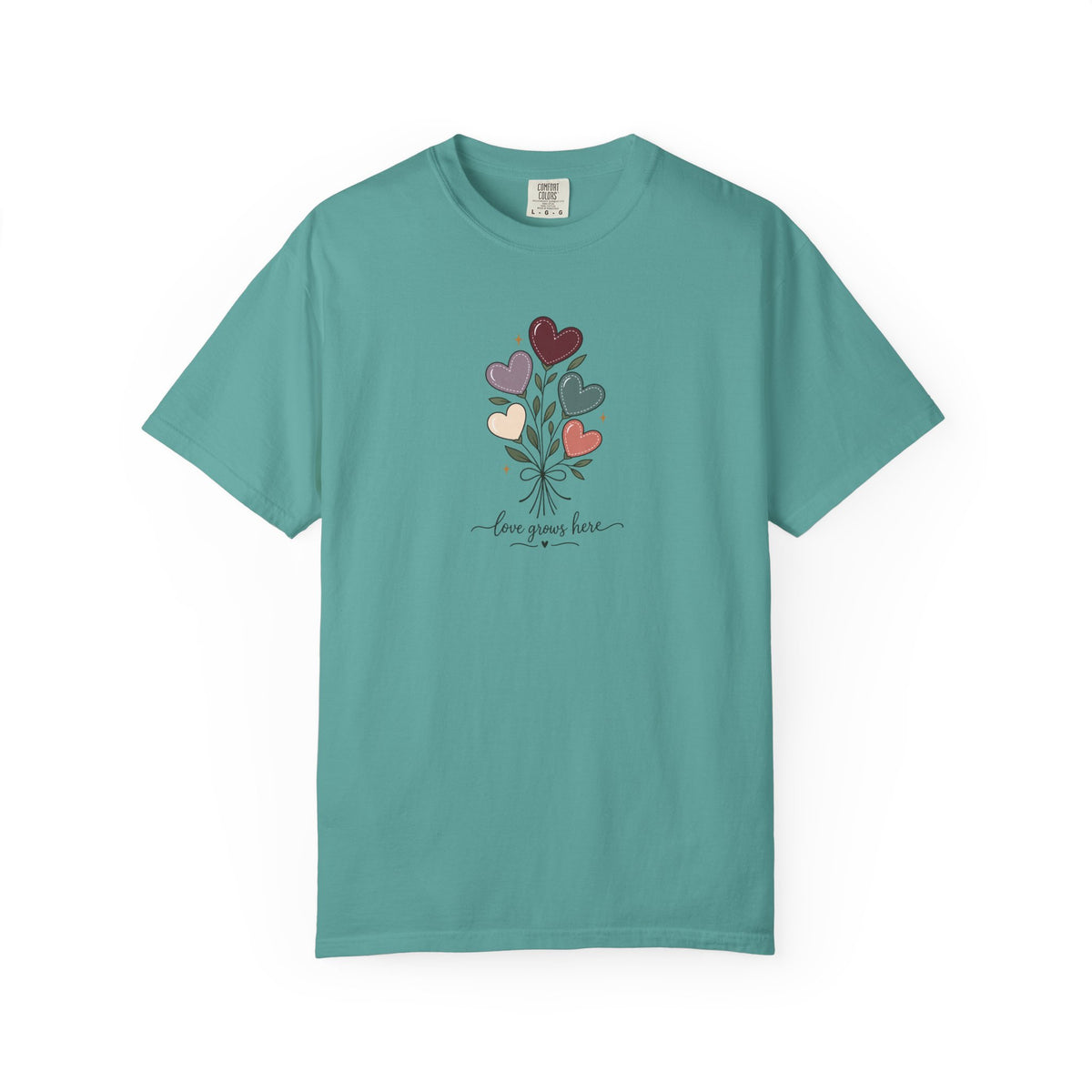 Love Grows Here Women's Garment-Dyed T-Shirt | Relaxed Unisex Cotton Tee