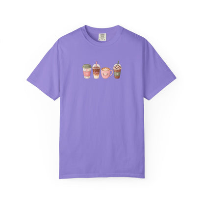 Cafe Drinks Women's Garment-Dyed T-Shirt | Relaxed Unisex Cotton Tee