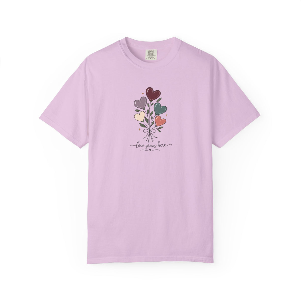 Love Grows Here Women's Garment-Dyed T-Shirt | Relaxed Unisex Cotton Tee